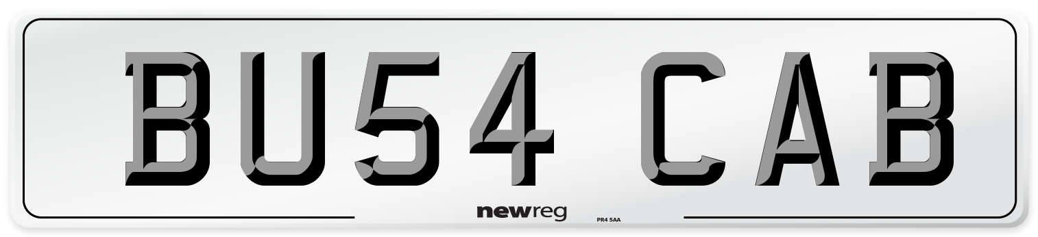 BU54 CAB Front Number Plate