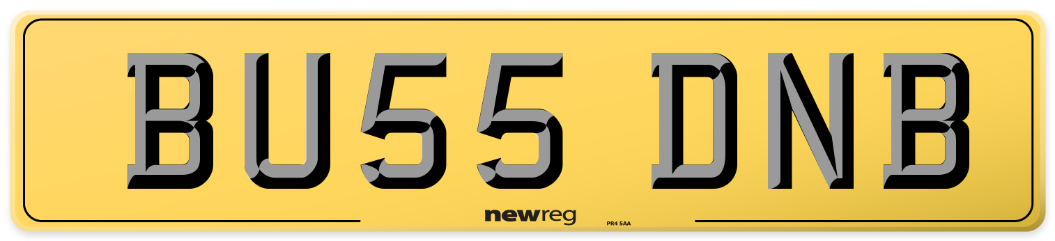 BU55 DNB Rear Number Plate