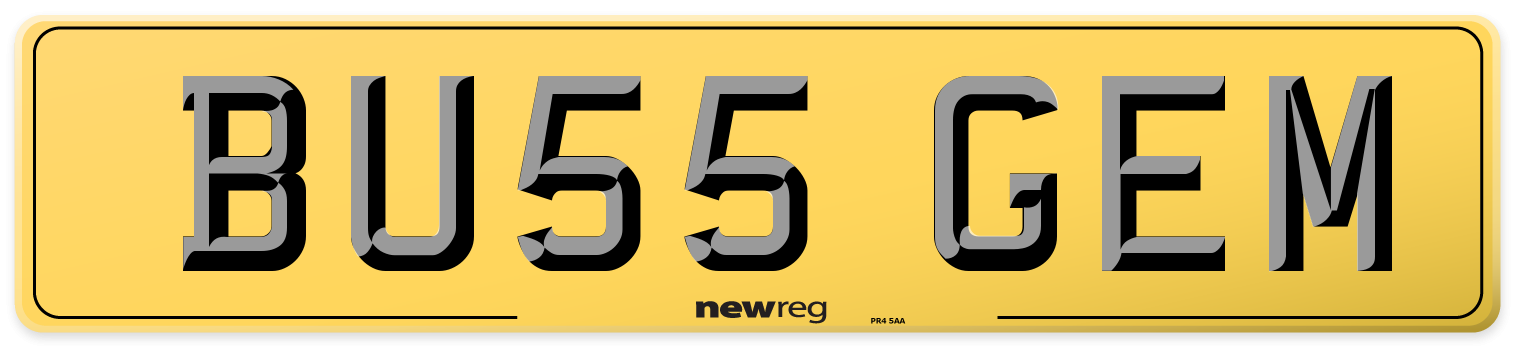 BU55 GEM Rear Number Plate