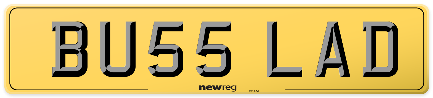 BU55 LAD Rear Number Plate