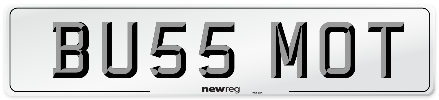BU55 MOT Front Number Plate