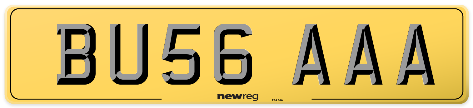 BU56 AAA Rear Number Plate