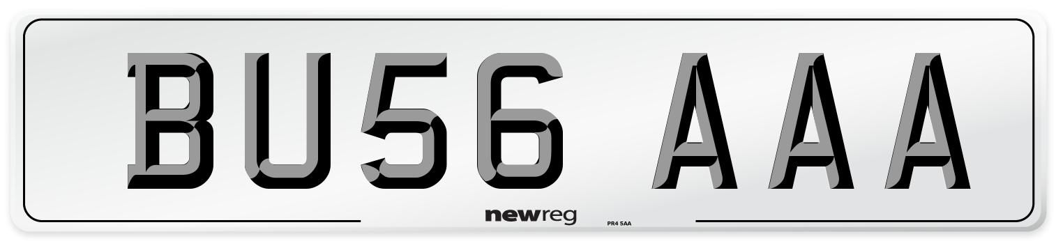 BU56 AAA Front Number Plate