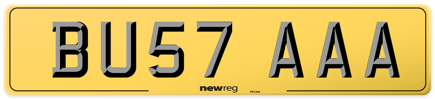 BU57 AAA Rear Number Plate