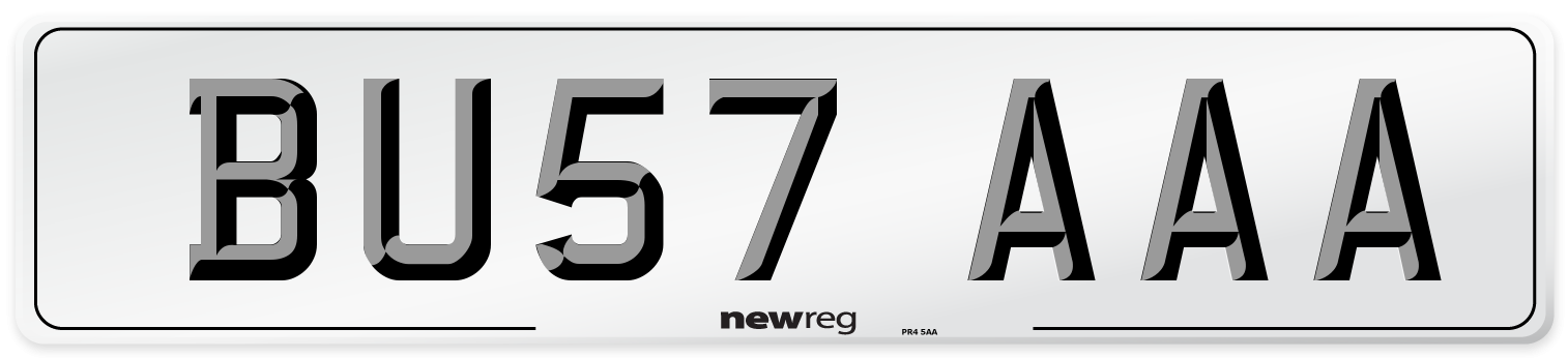 BU57 AAA Front Number Plate