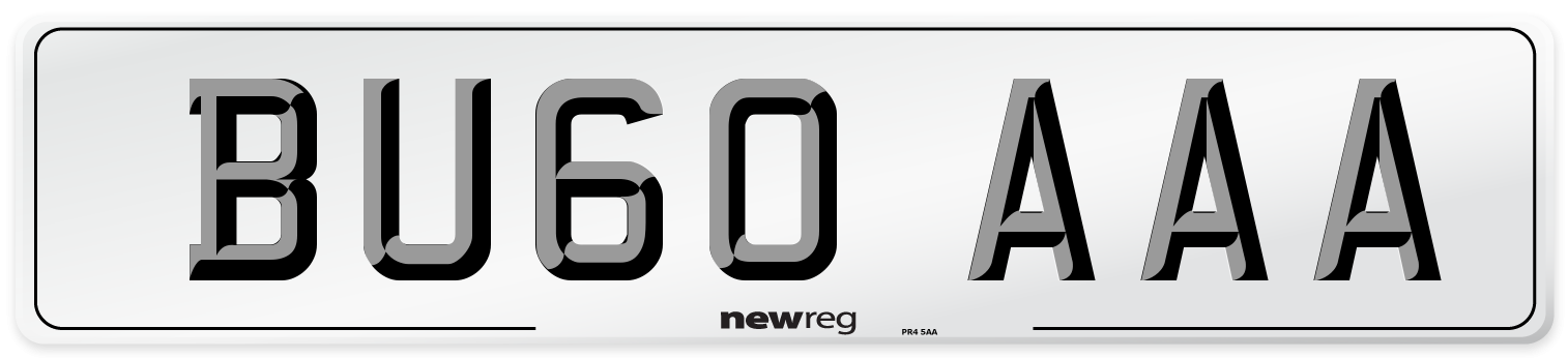 BU60 AAA Front Number Plate