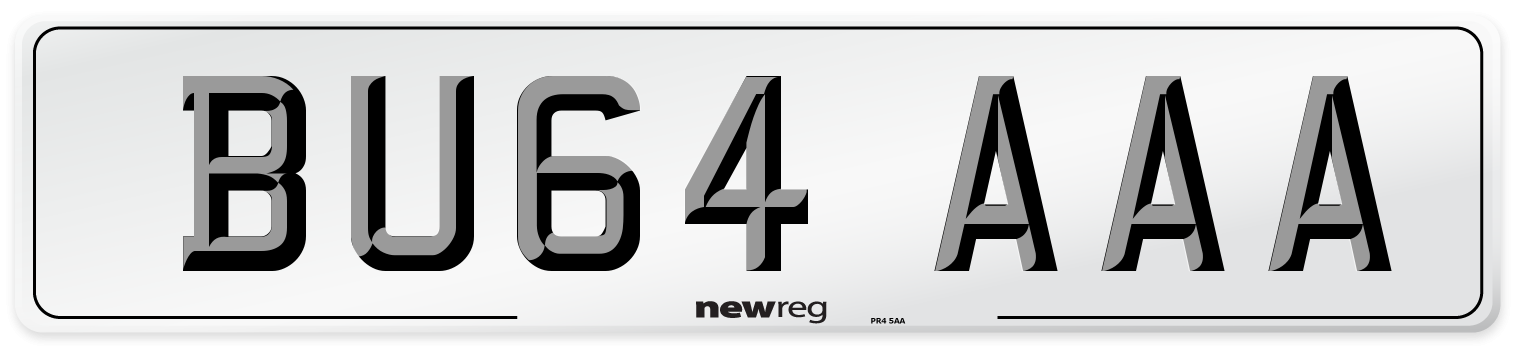 BU64 AAA Front Number Plate