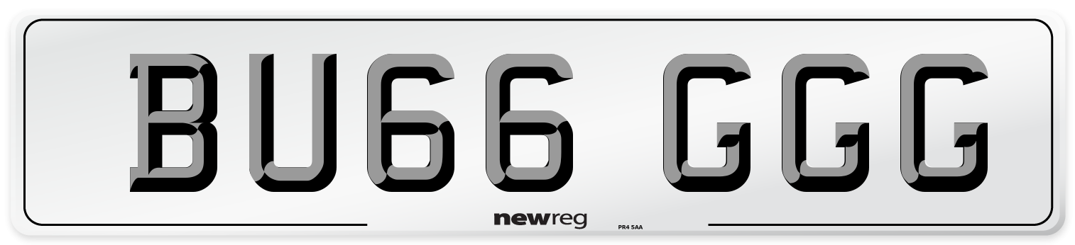 BU66 GGG Front Number Plate