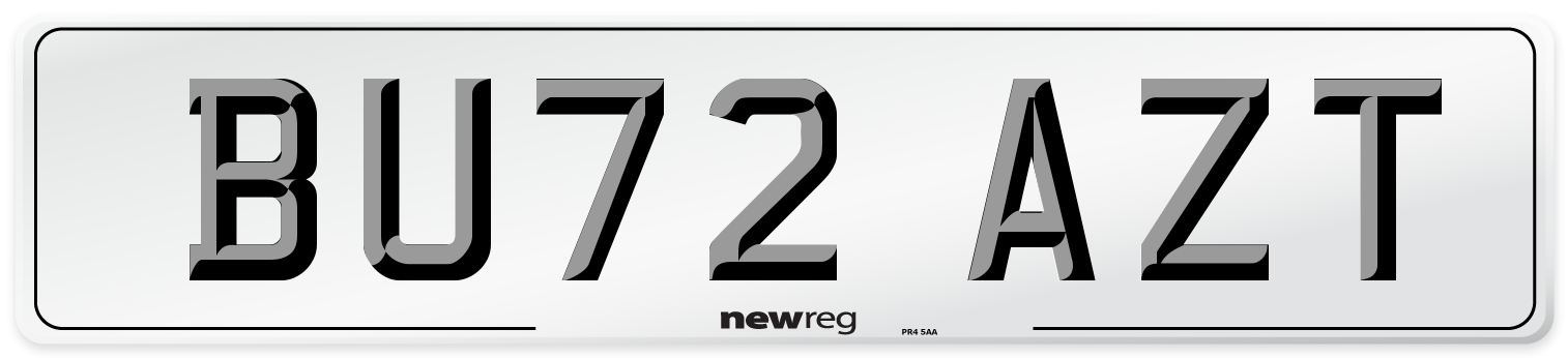 BU72 AZT Front Number Plate