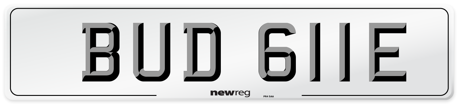 BUD 611E Front Number Plate