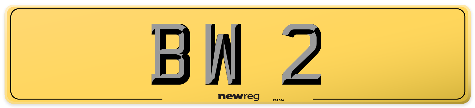 BW 2 Rear Number Plate