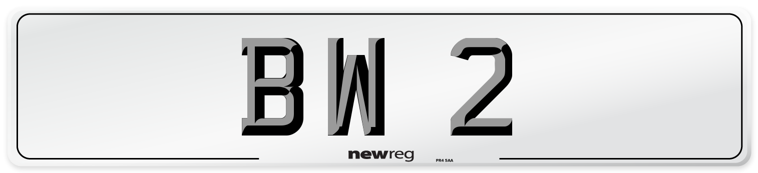 BW 2 Front Number Plate