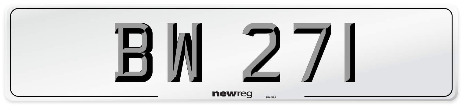 BW 271 Front Number Plate