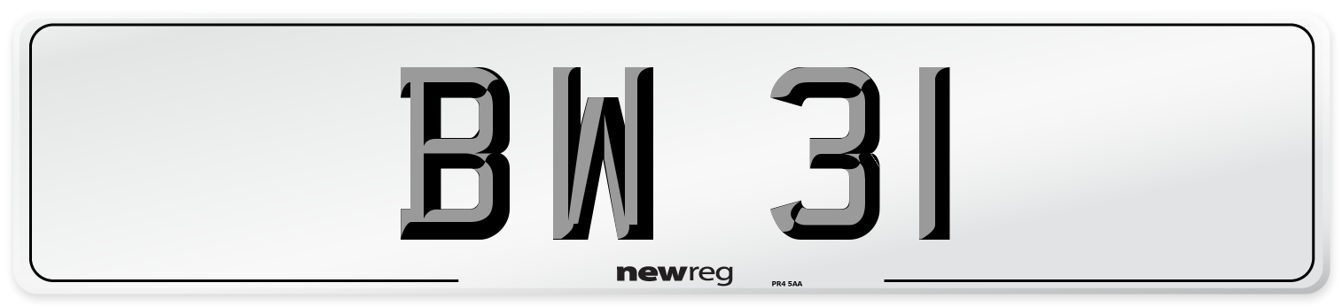 BW 31 Front Number Plate