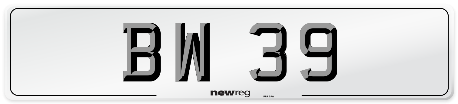 BW 39 Front Number Plate