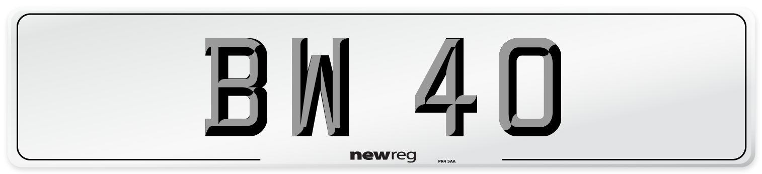 BW 40 Front Number Plate