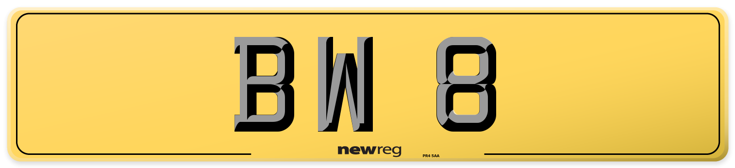 BW 8 Rear Number Plate