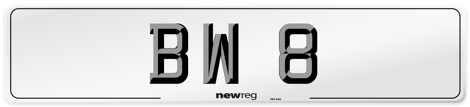 BW 8 Front Number Plate