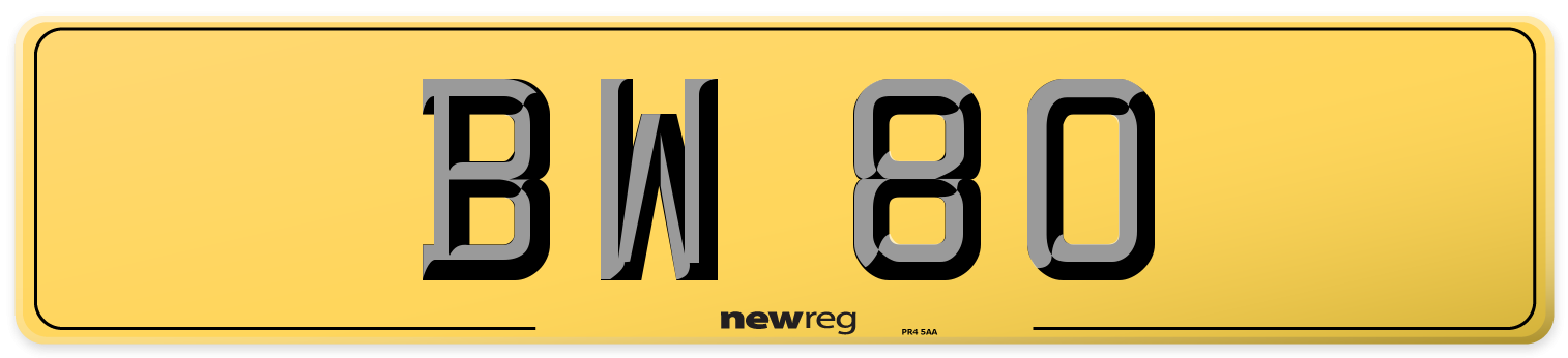 BW 80 Rear Number Plate