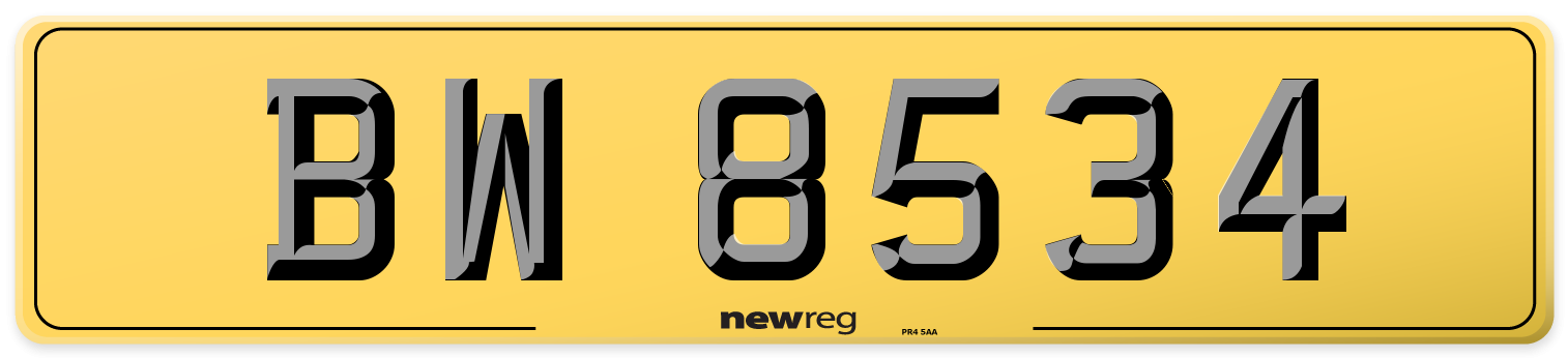 BW 8534 Rear Number Plate