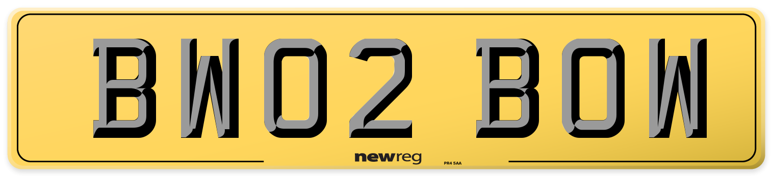 BW02 BOW Rear Number Plate