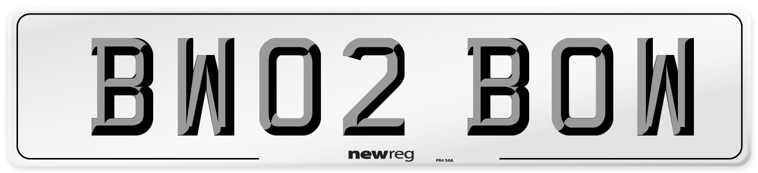 BW02 BOW Front Number Plate