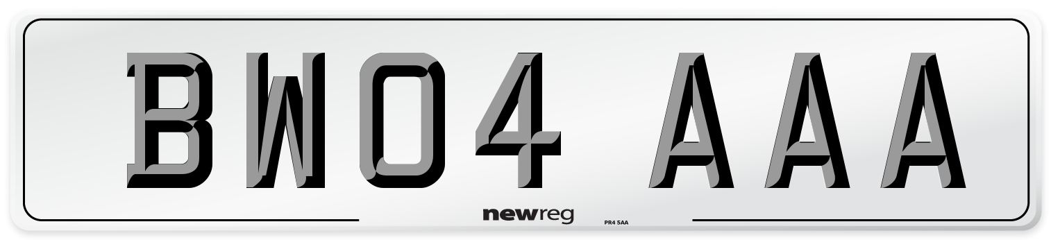 BW04 AAA Front Number Plate
