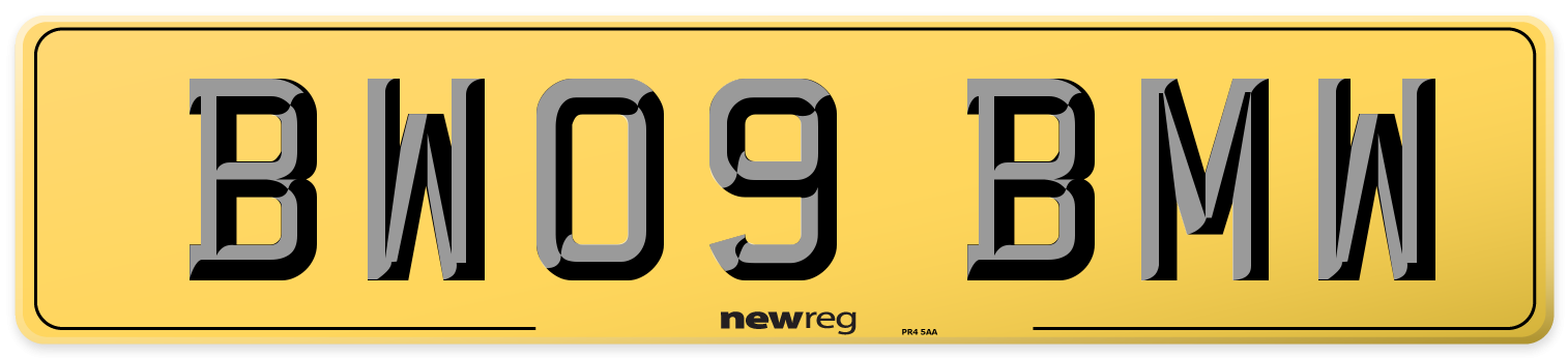 BW09 BMW Rear Number Plate