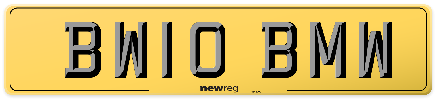 BW10 BMW Rear Number Plate