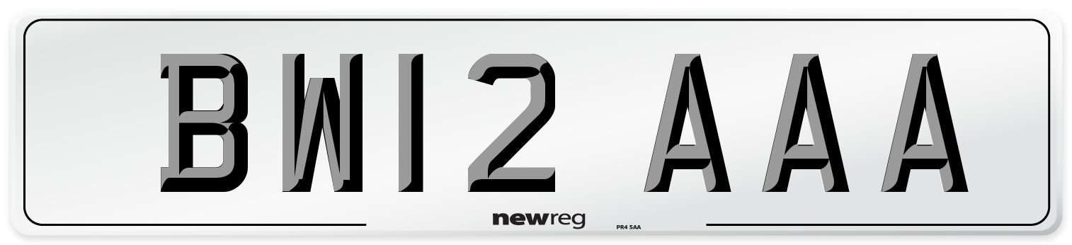 BW12 AAA Front Number Plate