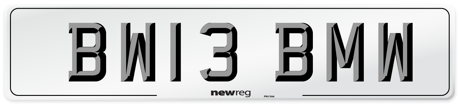 BW13 BMW Front Number Plate