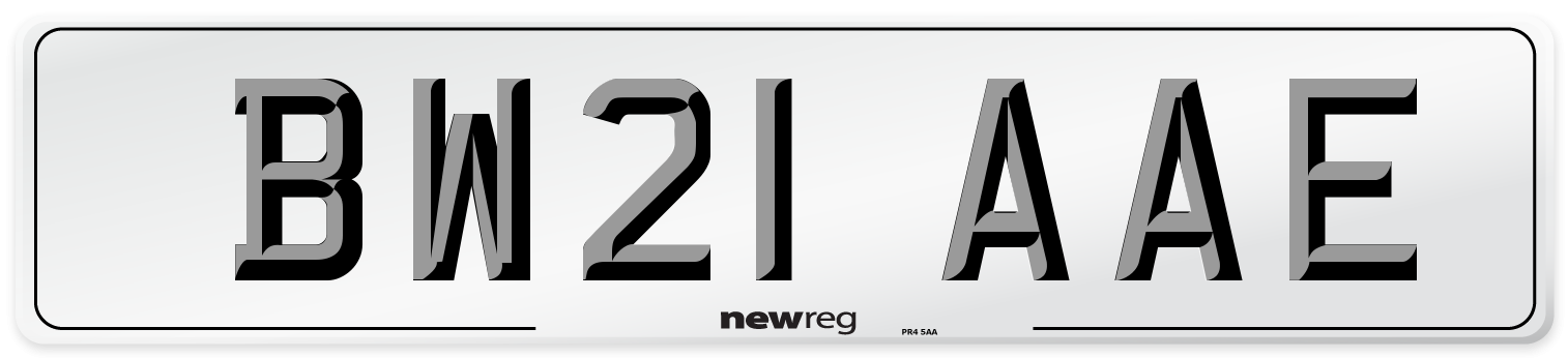 BW21 AAE Front Number Plate