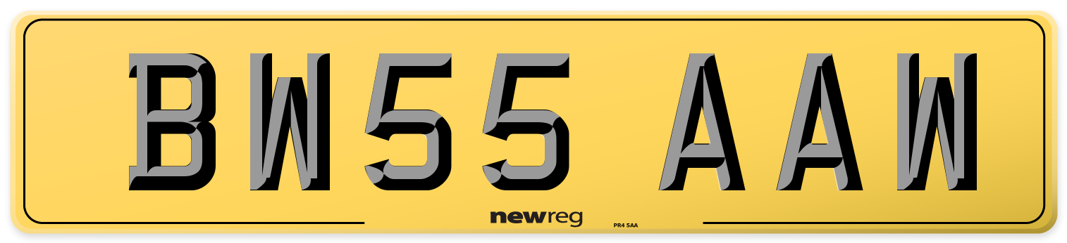 BW55 AAW Rear Number Plate