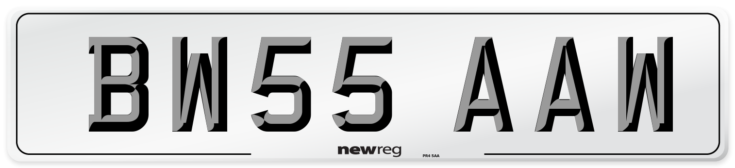 BW55 AAW Front Number Plate