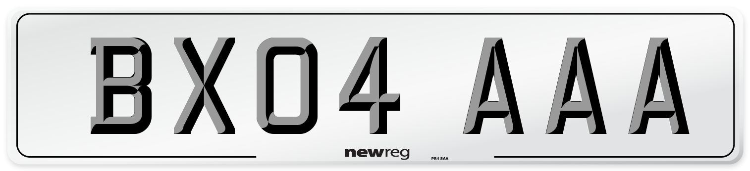 BX04 AAA Front Number Plate