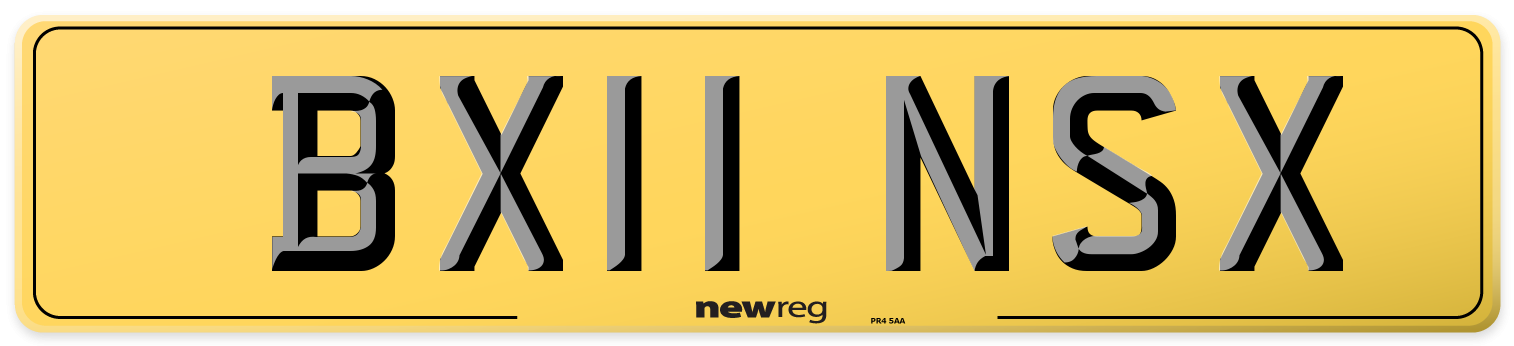 BX11 NSX Rear Number Plate