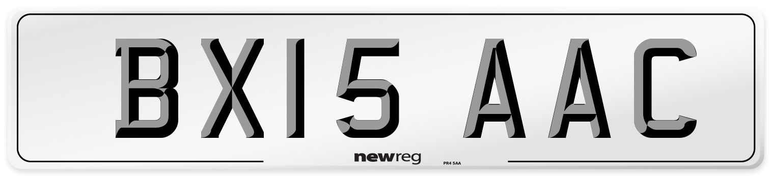 BX15 AAC Front Number Plate