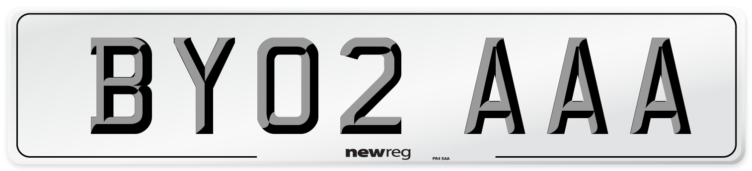 BY02 AAA Front Number Plate