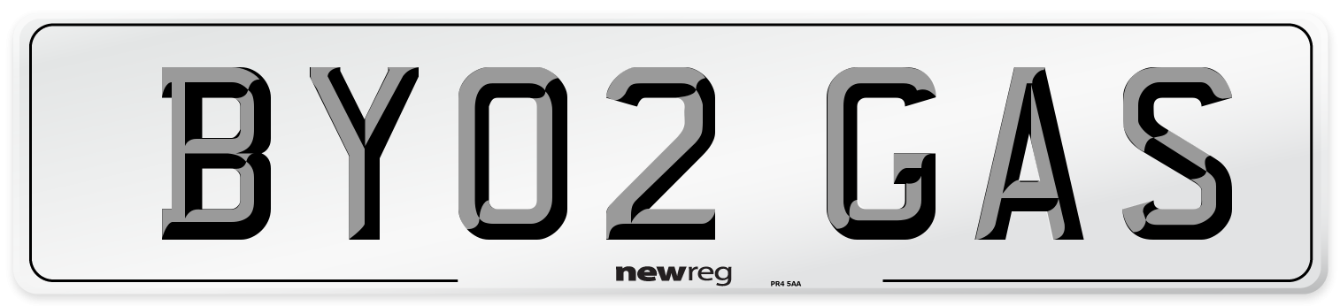 BY02 GAS Front Number Plate