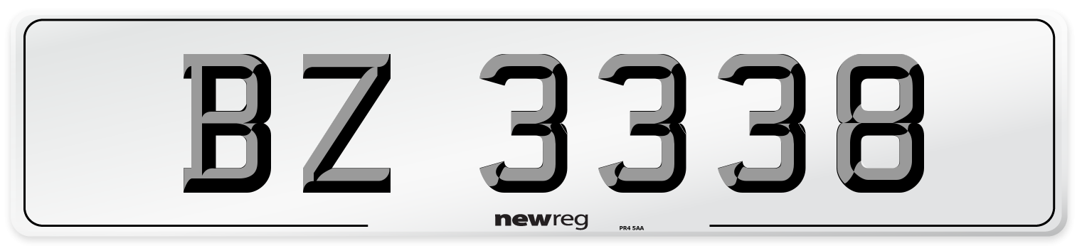 BZ 3338 Front Number Plate