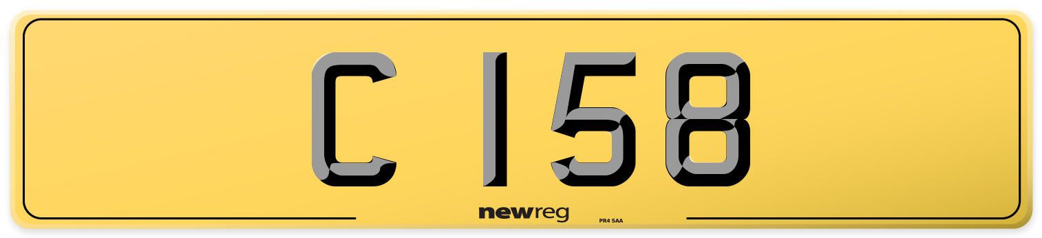 C 158 Rear Number Plate