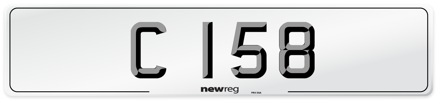 C 158 Front Number Plate