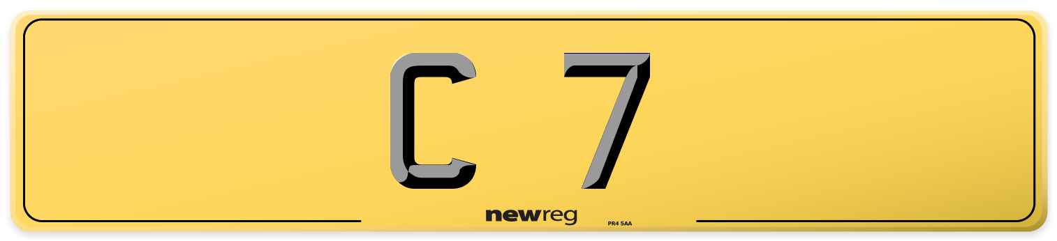 C 7 Rear Number Plate
