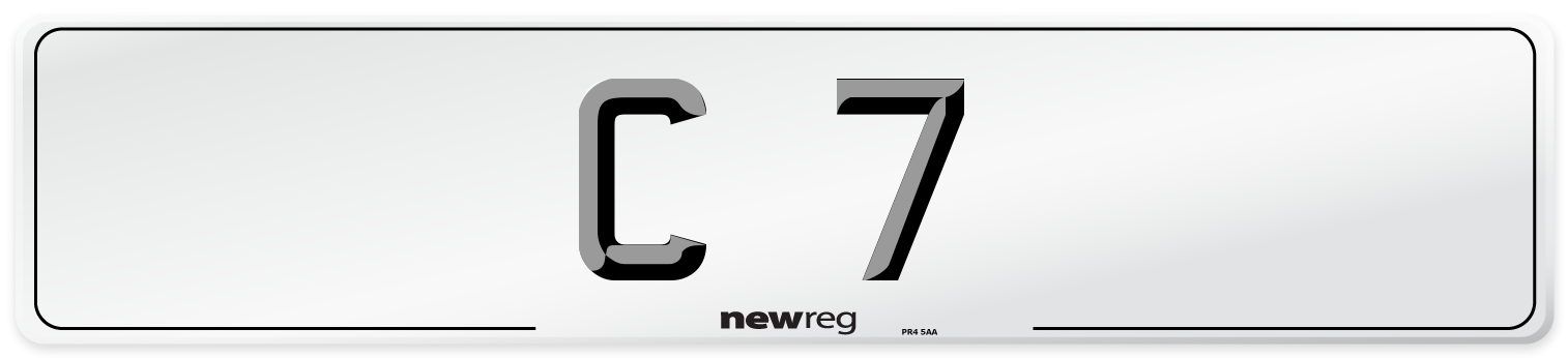 C 7 Front Number Plate