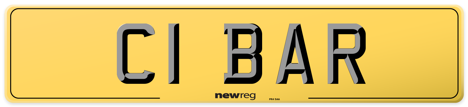 C1 BAR Rear Number Plate