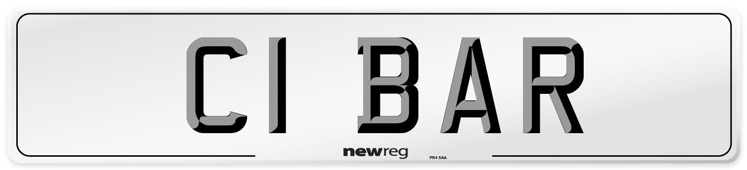 C1 BAR Front Number Plate