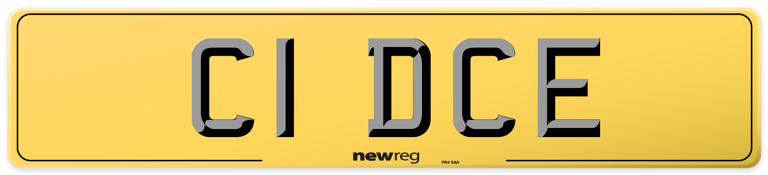 C1 DCE Rear Number Plate