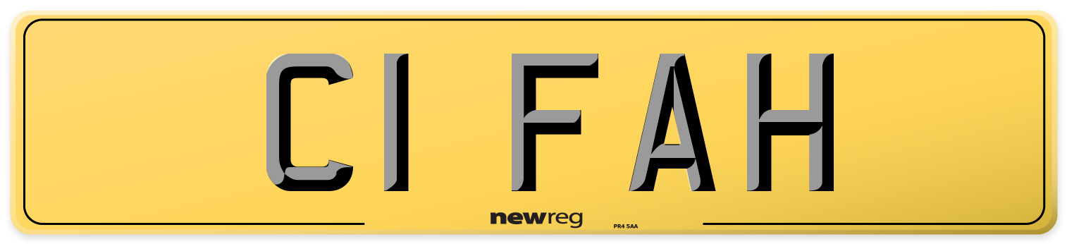 C1 FAH Rear Number Plate