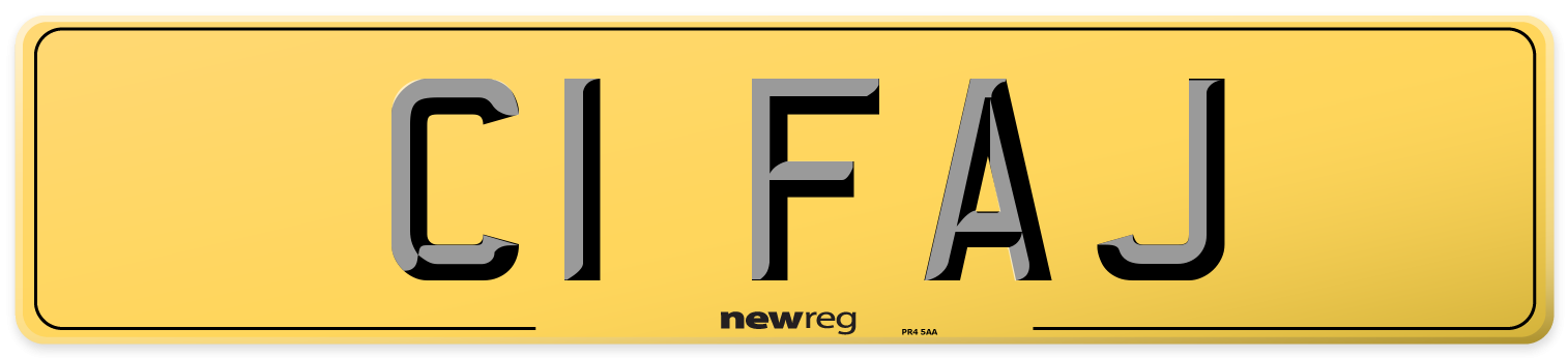 C1 FAJ Rear Number Plate