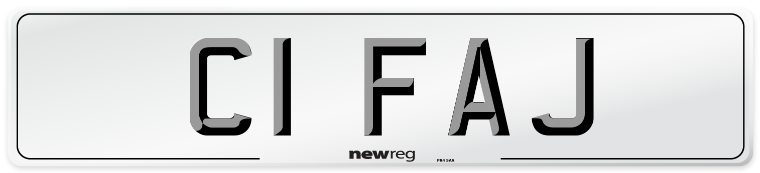 C1 FAJ Front Number Plate